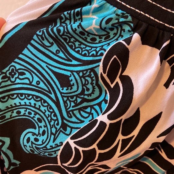 Speechless Paisley Aqua & Black Dress - Picture 4 of 4